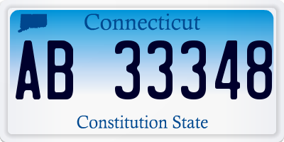 CT license plate AB33348