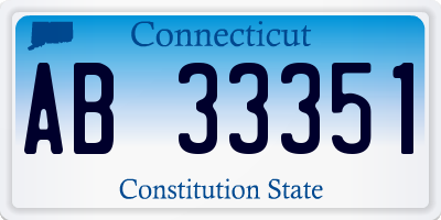 CT license plate AB33351