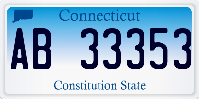 CT license plate AB33353