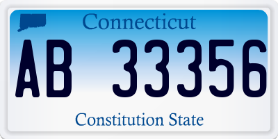 CT license plate AB33356