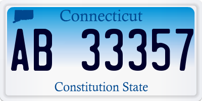 CT license plate AB33357