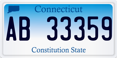CT license plate AB33359