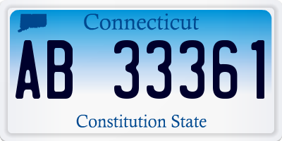CT license plate AB33361