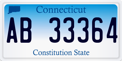 CT license plate AB33364