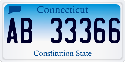 CT license plate AB33366