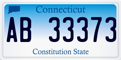 CT license plate AB33373