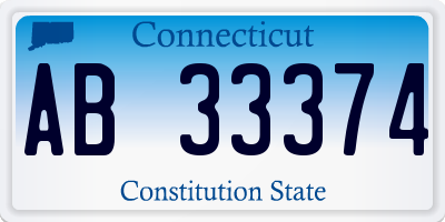 CT license plate AB33374