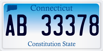 CT license plate AB33378