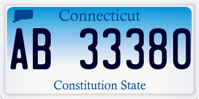 CT license plate AB33380