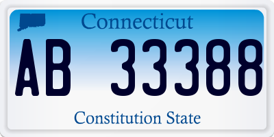 CT license plate AB33388