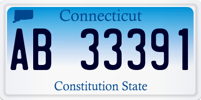 CT license plate AB33391