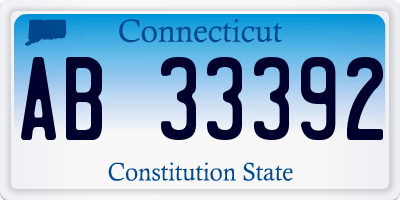 CT license plate AB33392