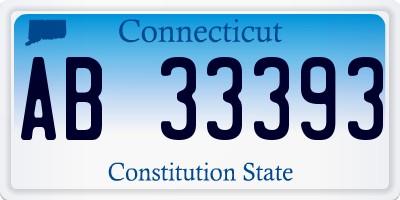 CT license plate AB33393