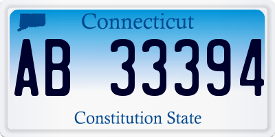 CT license plate AB33394