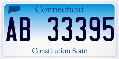 CT license plate AB33395