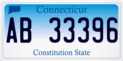 CT license plate AB33396