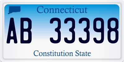 CT license plate AB33398