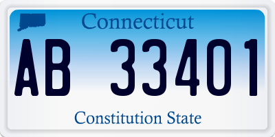 CT license plate AB33401