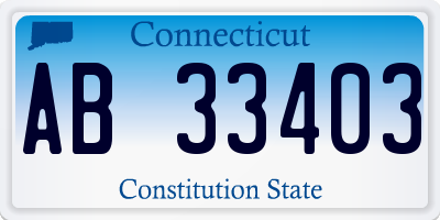 CT license plate AB33403