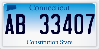 CT license plate AB33407