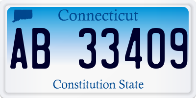 CT license plate AB33409