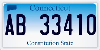 CT license plate AB33410