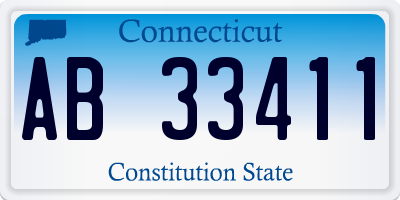 CT license plate AB33411