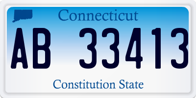CT license plate AB33413