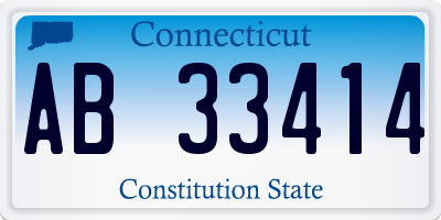 CT license plate AB33414