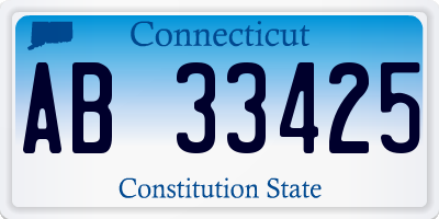 CT license plate AB33425