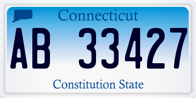 CT license plate AB33427