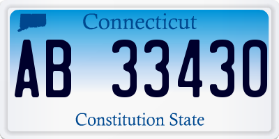 CT license plate AB33430