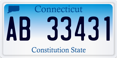 CT license plate AB33431