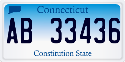 CT license plate AB33436