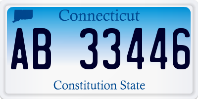 CT license plate AB33446