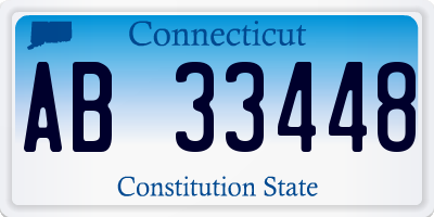 CT license plate AB33448