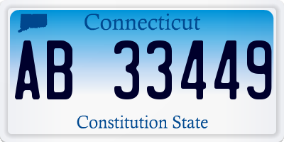 CT license plate AB33449