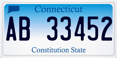 CT license plate AB33452