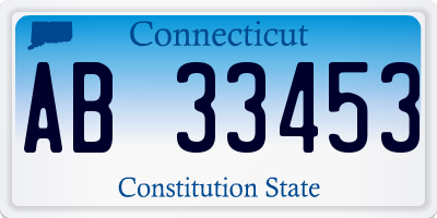 CT license plate AB33453