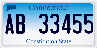 CT license plate AB33455