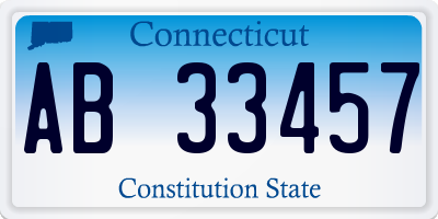 CT license plate AB33457