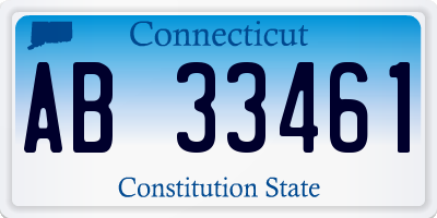 CT license plate AB33461