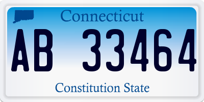 CT license plate AB33464