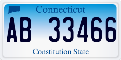 CT license plate AB33466