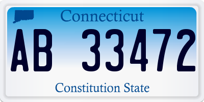 CT license plate AB33472