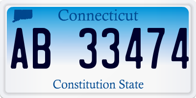 CT license plate AB33474