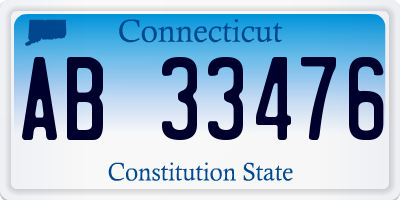 CT license plate AB33476