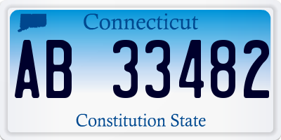 CT license plate AB33482