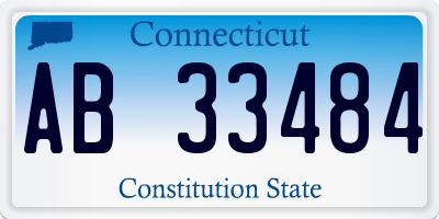 CT license plate AB33484