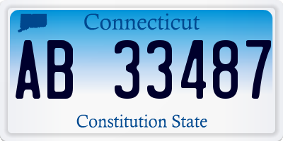 CT license plate AB33487